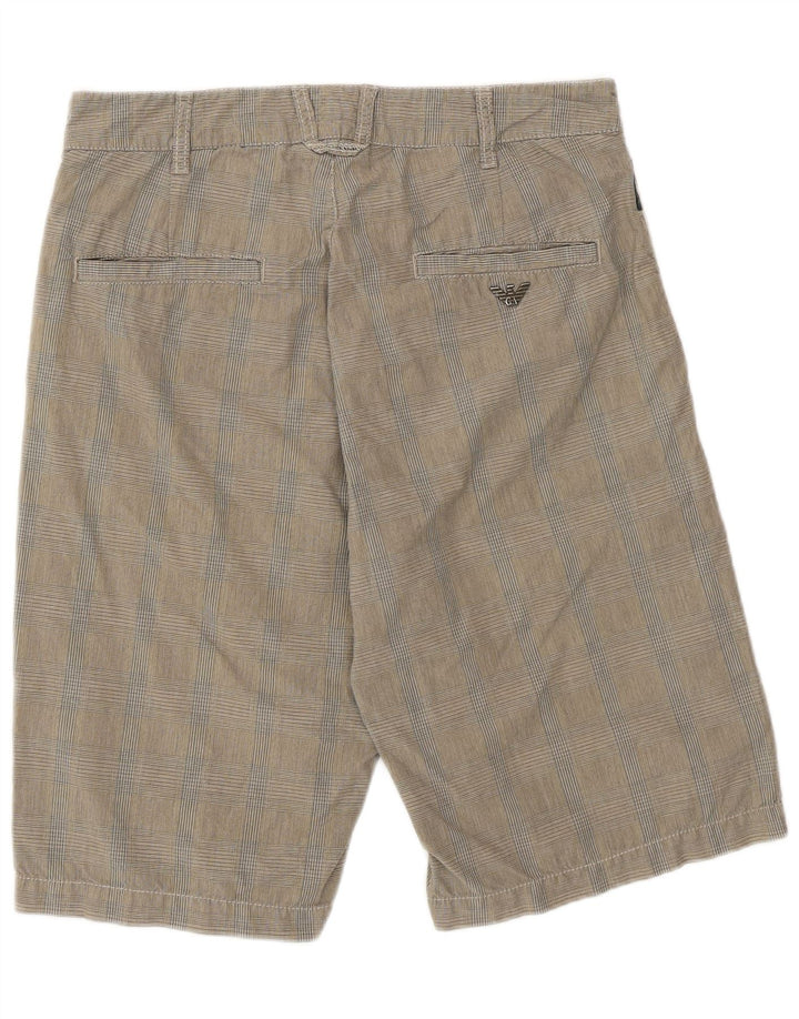 ARMANI Mens Chino Shorts W30 Medium  Grey Houndstooth
