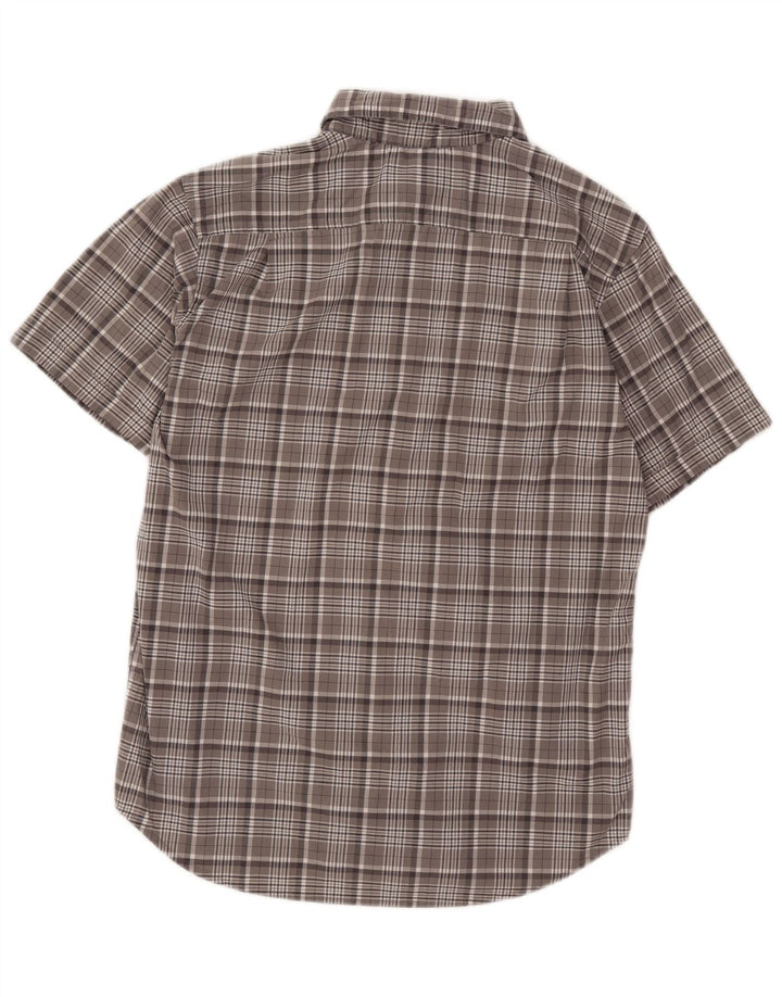 Columbia Camisa De Manga Corta Para Hombre Algodón A Cuadros Gris Medio