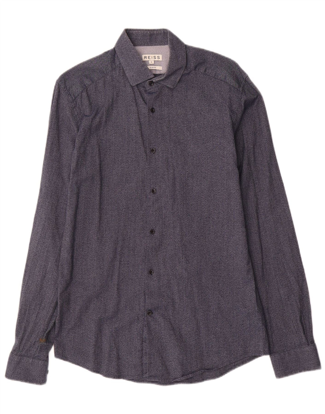 Camisa Reiss Slim Fit De Algodón Azul Marino Medio