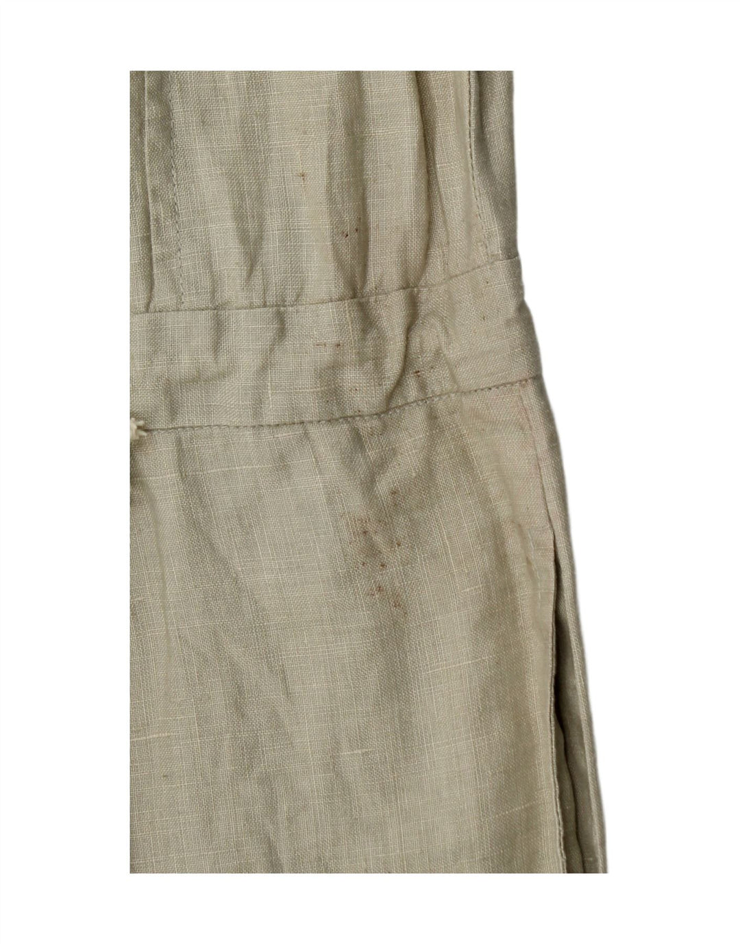Vintage mujer sin mangas Playsuit Reino Unido 12 lino caqui medio