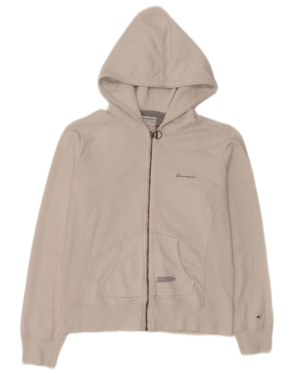 Champion Sudadera con capucha y cremallera de ajuste regular para mujer UK 12 Medium White Sports