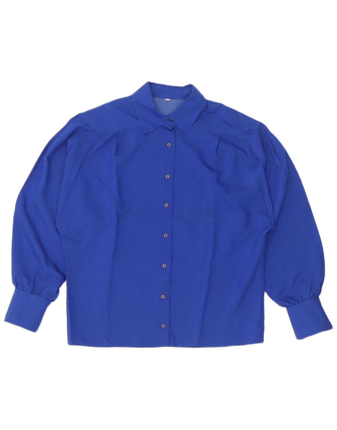 Vintage mujer camisa blusa EU 38 azul medio manchado viscosa