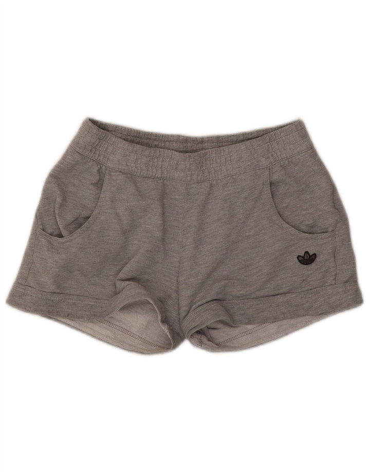 Adidas Pantalones cortos deportivos para mujer UK 12 Algodón gris medio