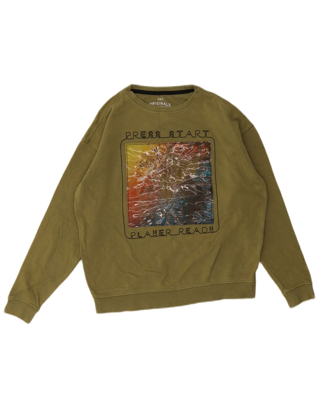 Marks & Spencer Sudadera estampada para niños 13-14 años Caqui Algodón