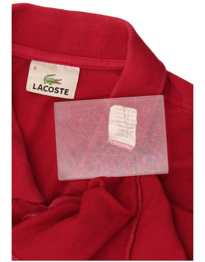 LACOSTE Polo para hombre Talla 8 3XL Algodón rojo