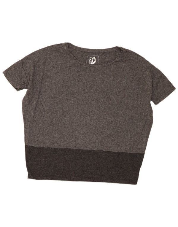 Dack's Camiseta extragrande para mujer UK 44 Viscosa con bloques de color gris medio