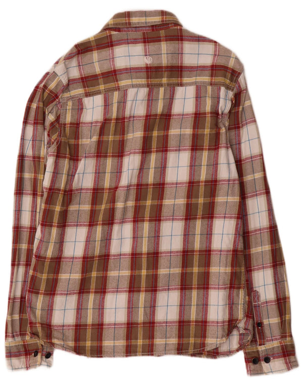 Camisa de franela de hombre Fat Face de algodón a cuadros en color caqui medio