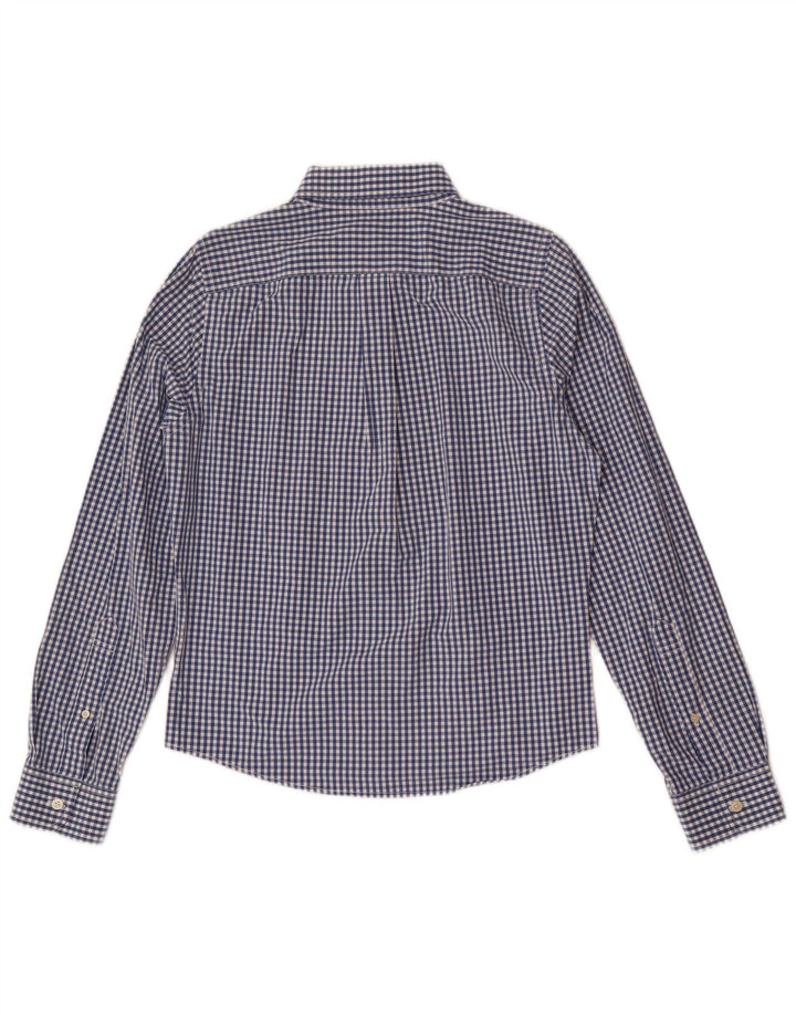 Abercrombie & Fitch Camisa ajustada para hombre de cuadros azules pequeños