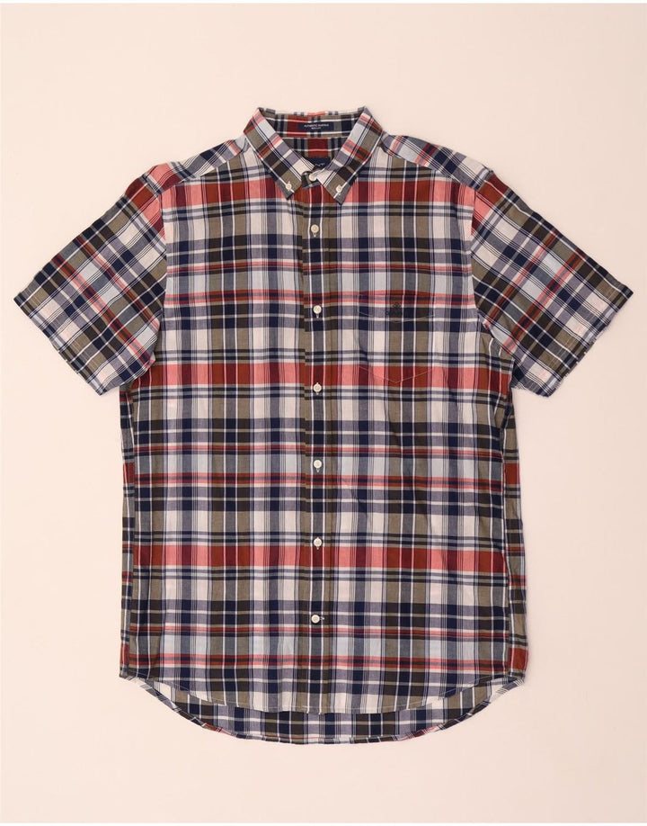 Gant Camisa de manga corta para hombre talla 41/42 16 1/2 grande cuadros multicolor