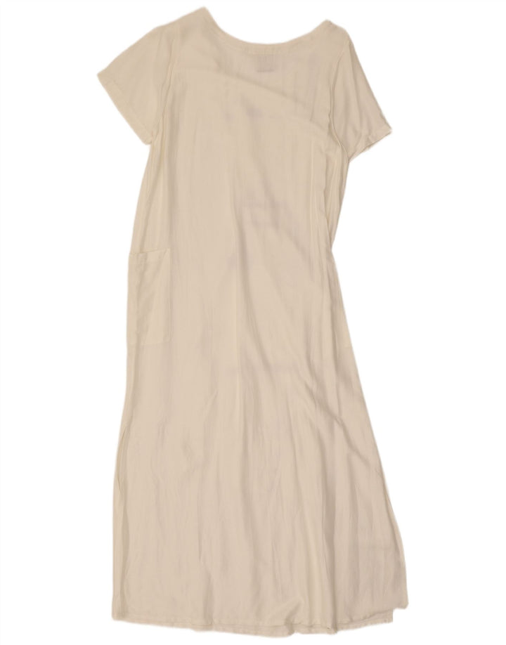Tera Bora Vestido largo gráfico para mujer Reino Unido 40 Mediano Blanco