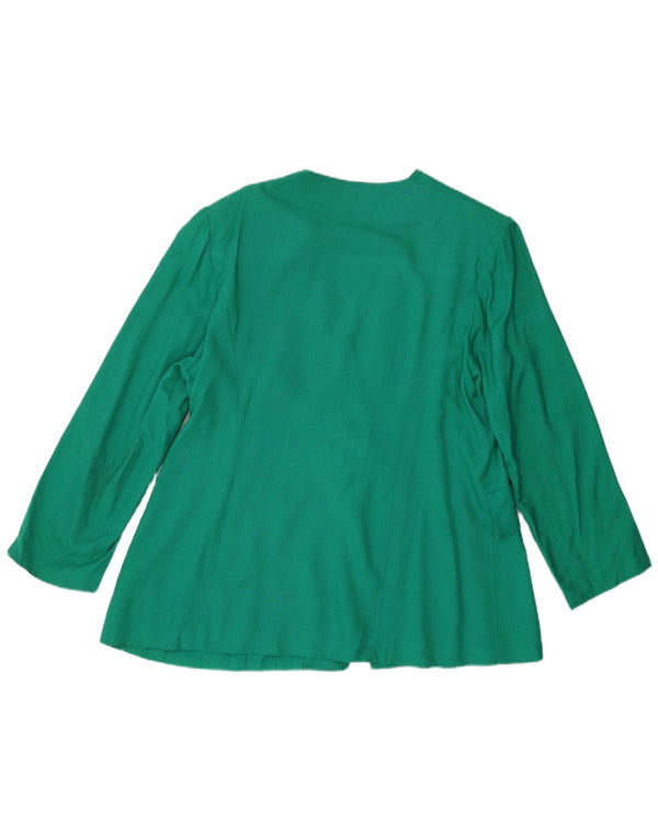 Vintage mujer 1 botón Blazer chaqueta Reino Unido 16 verde grande