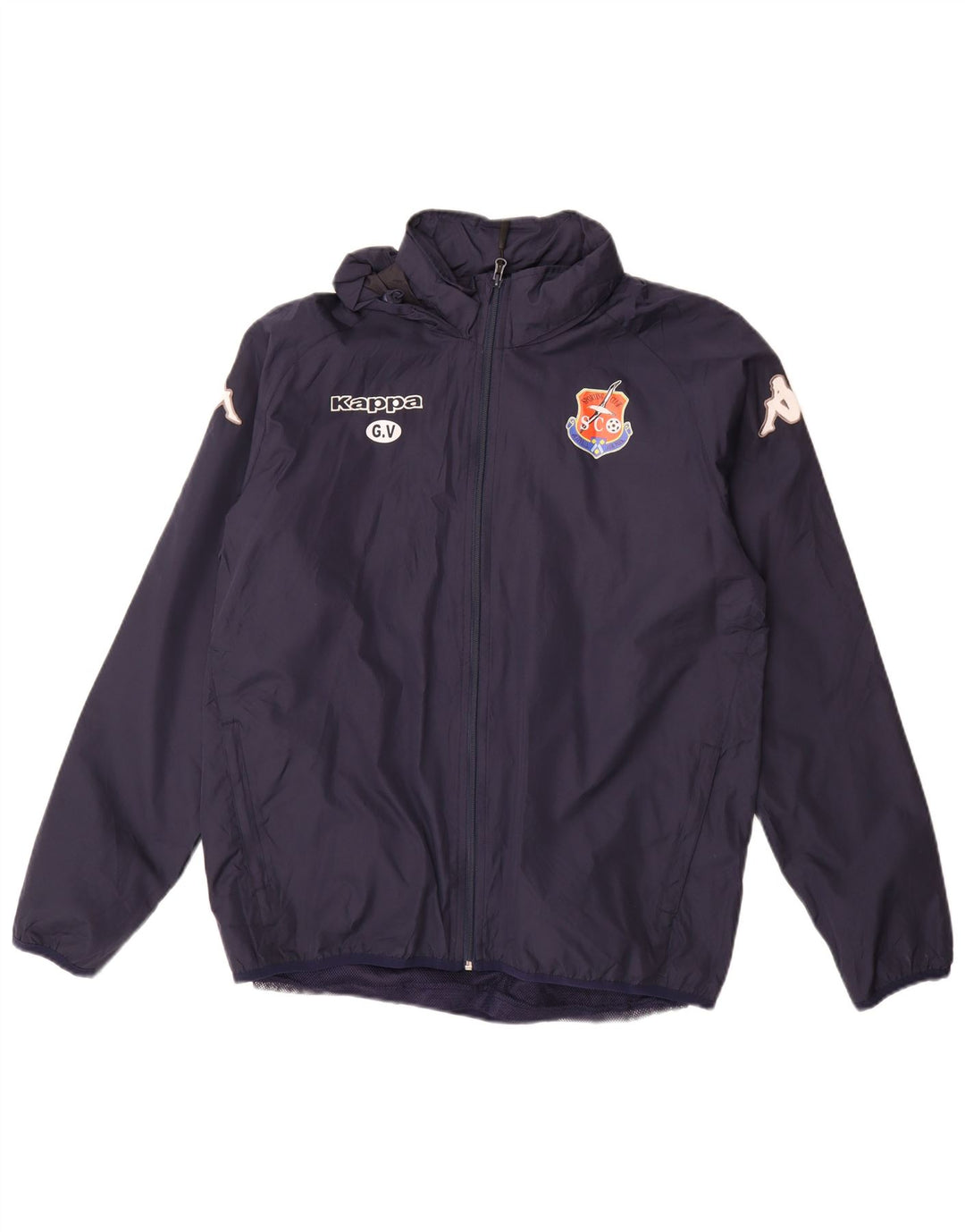 KAPPA Chaqueta superior de chándal con capucha y gráfico para hombre Poliéster azul marino mediano