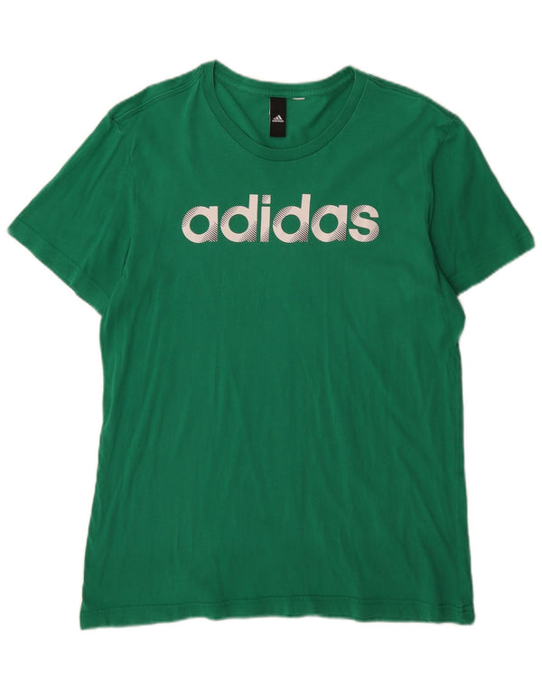Adidas Hombre Camiseta Gráfica Top Verde Mediano
