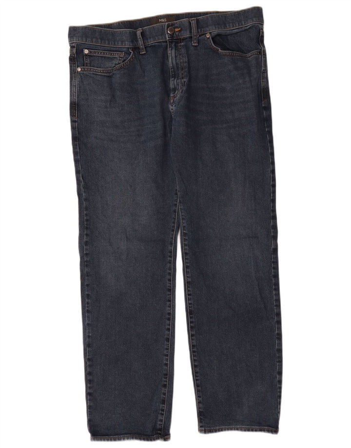 Marks & Spencer Jeans rectos para hombre W36 L29 Algodón azul marino