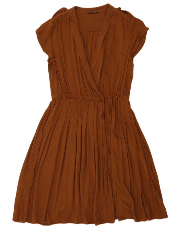 Massimo Dutti Vestido Cruzado Mujer EU 42 Grande Viscosa Marrón