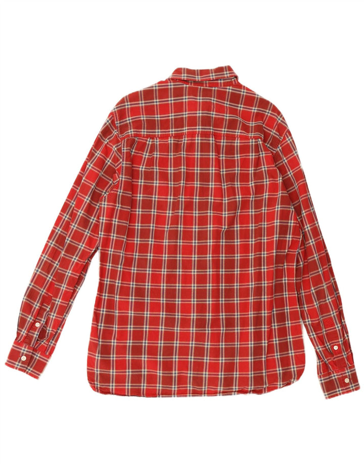 Camisa Timberland Hombre Grande A Cuadros Rojos De Algodón