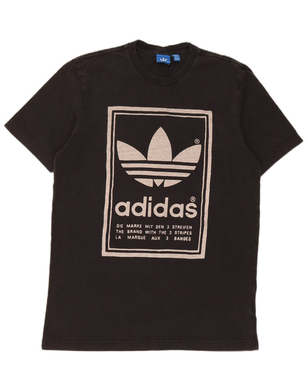 Adidas - Camiseta gráfica para hombre, talla mediana, algodón negro