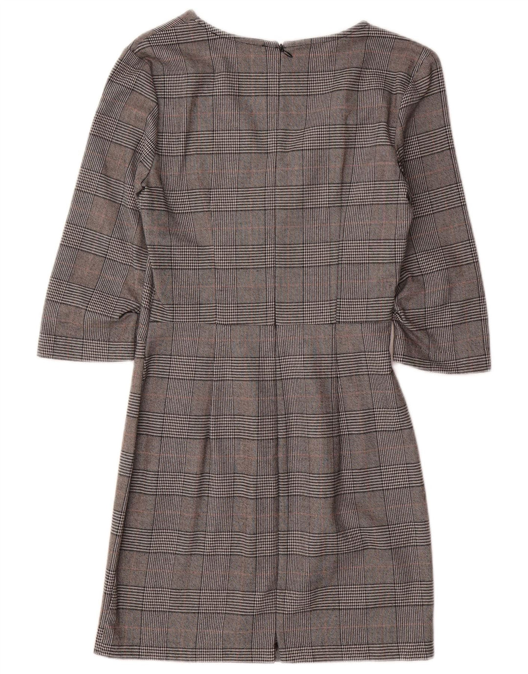 ZARA Vestido tubo de manga 3/4 para mujer UK 6 XS Gris pata de gallo