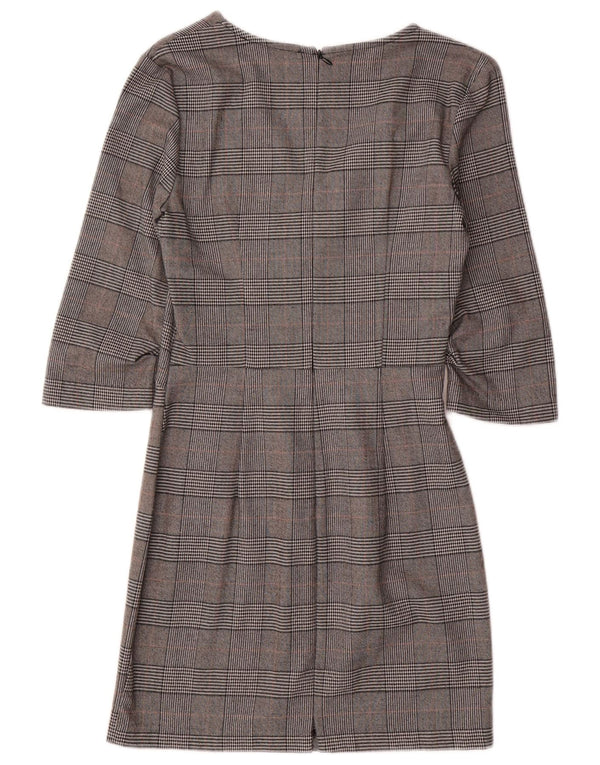 ZARA Vestido tubo de manga 3/4 para mujer UK 6 XS Gris pata de gallo