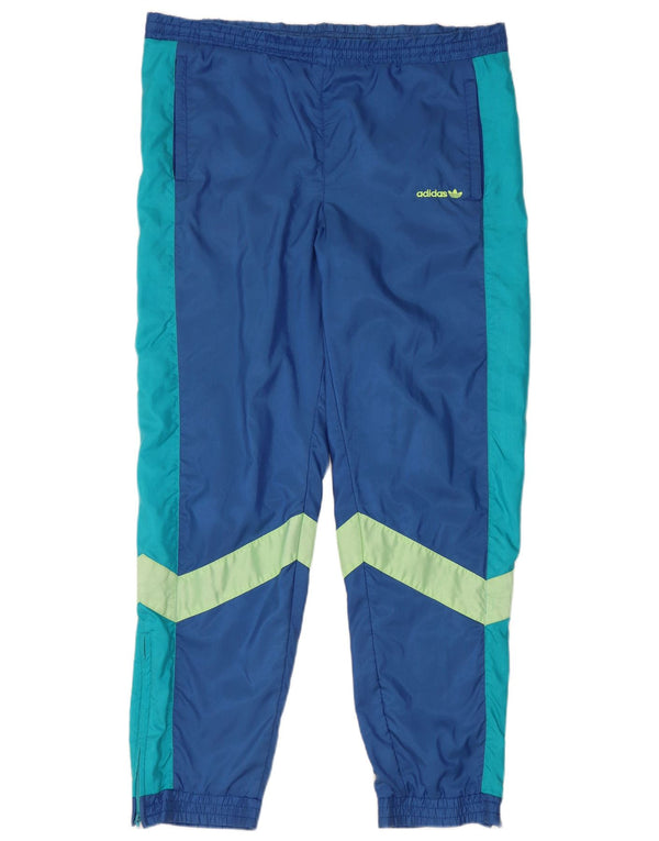 Adidas Hombre Pantalones De Chándal Joggers Large Azul Colorblock
