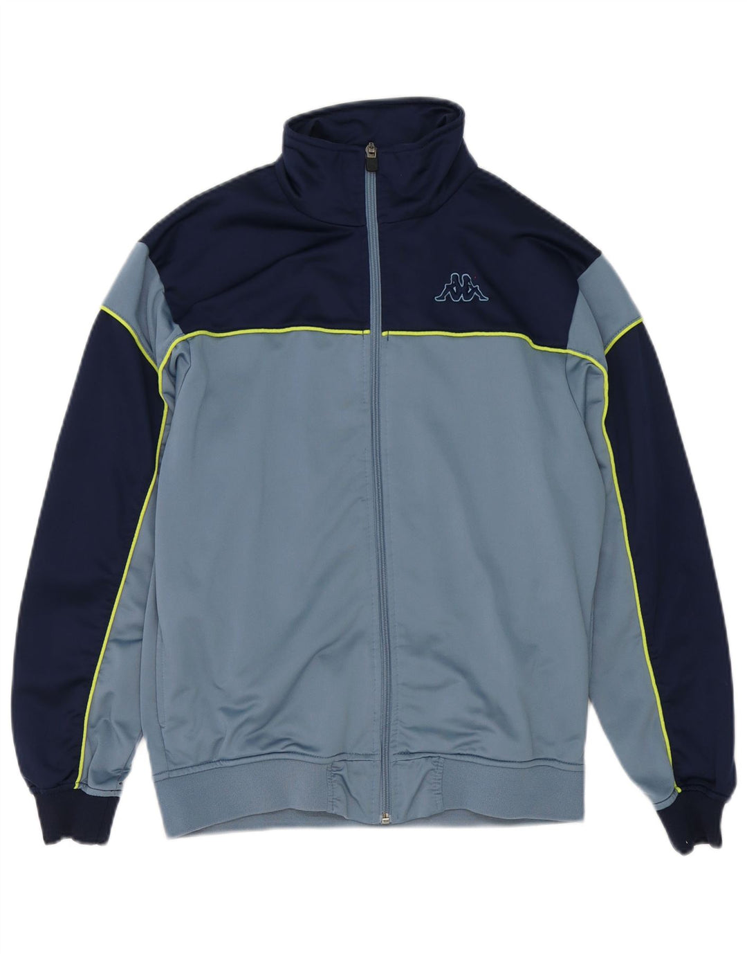 Kappa Hombre Chándal Top Chaqueta Small Azul Colorblock Poliéster