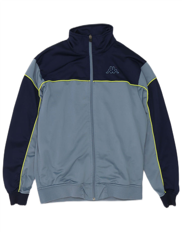 Kappa Hombre Chándal Top Chaqueta Small Azul Colorblock Poliéster