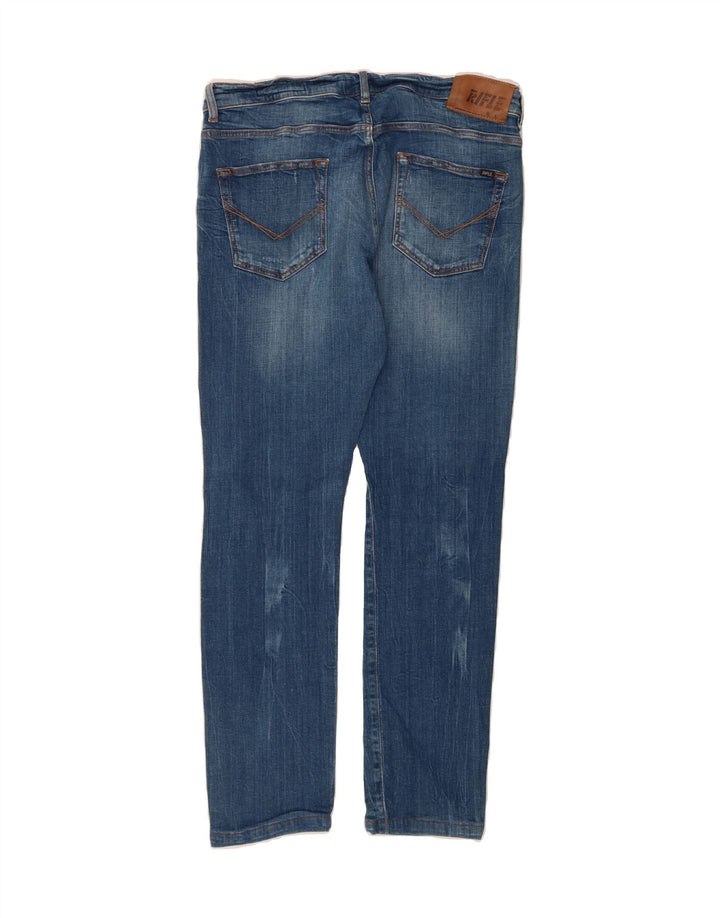 RIFLE Mens Distressed Slim Jeans W36 L29 Blue Cotton Vintage Rifle and Second-Hand Rifle from Messina Hembry 