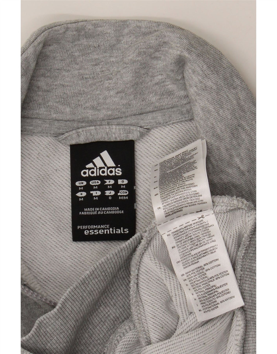 ADIDAS Mens Climalite Tracksuit Top Jacket Medium Grey Cotton Vintage Adidas and Second-Hand Adidas from Messina Hembry 