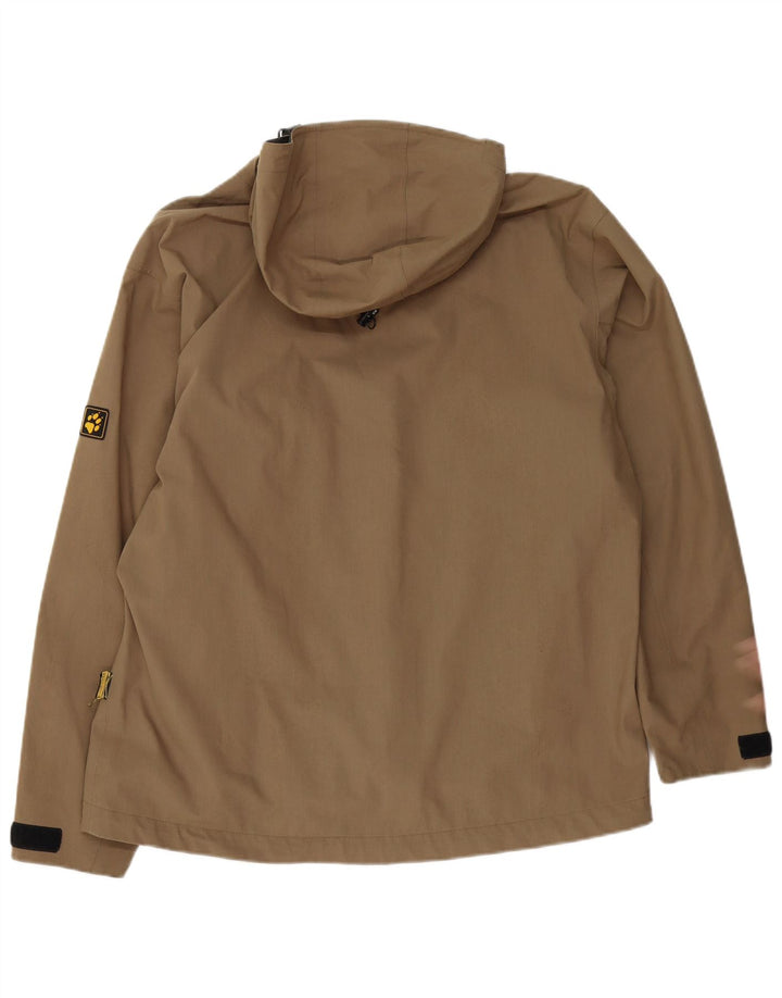 Jack Wolfskin Chaqueta impermeable con capucha para hombre UK 40 Large Beige Poliéster