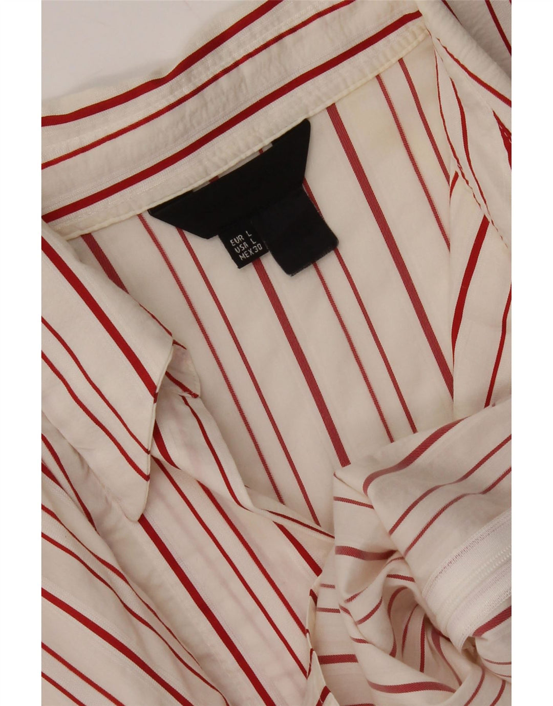 Zara Camisa tipo jersey de manga 3/4 para mujer, talla 44, talla grande, color rojo a rayas