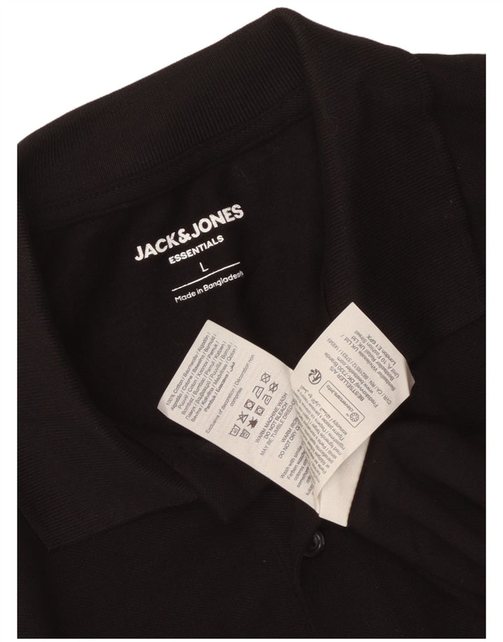 Polo Jack & Jones para hombre de algodón negro grande