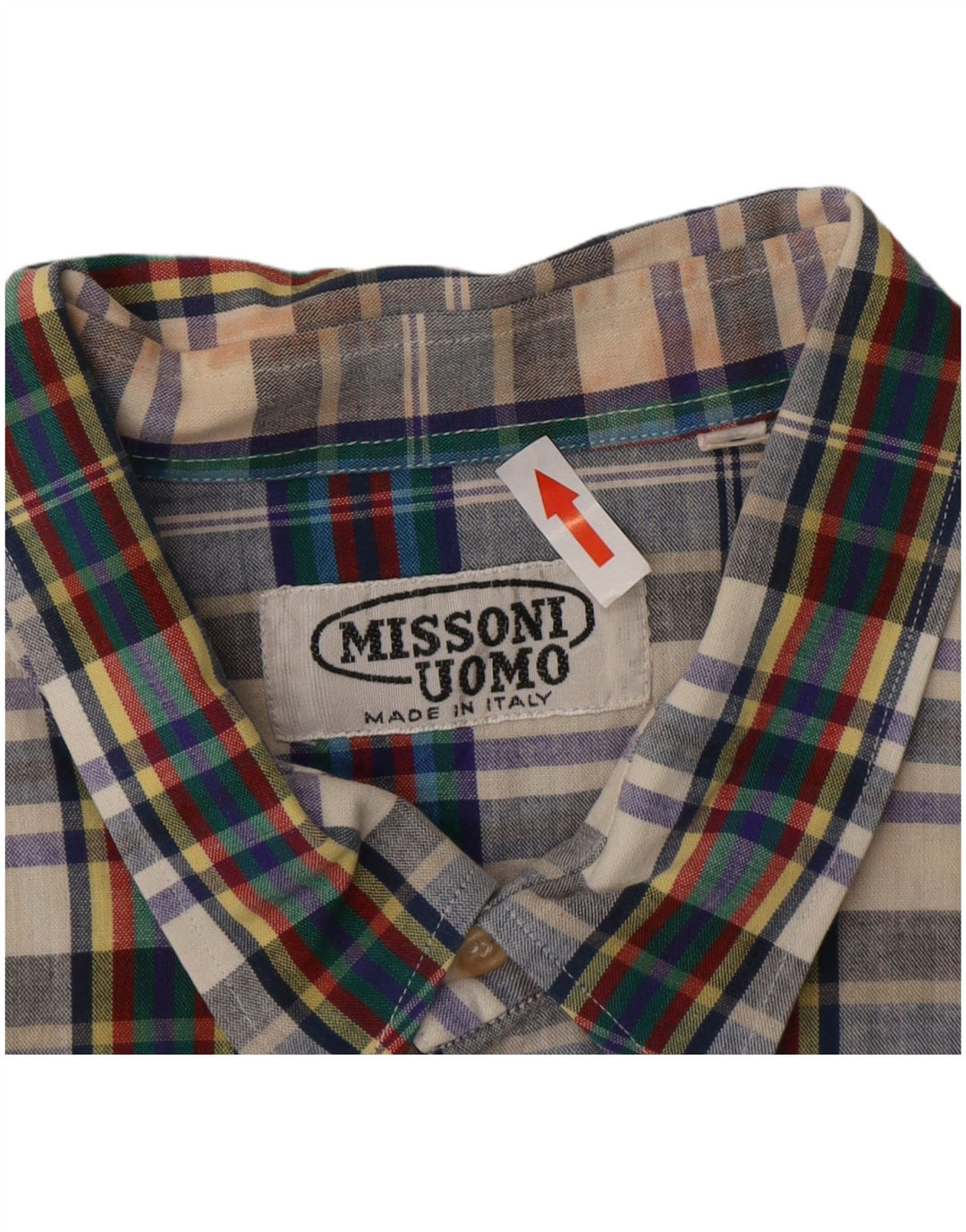 Missoni Hombre Camisa De Manga Corta De Algodón A Cuadros Azul Grande