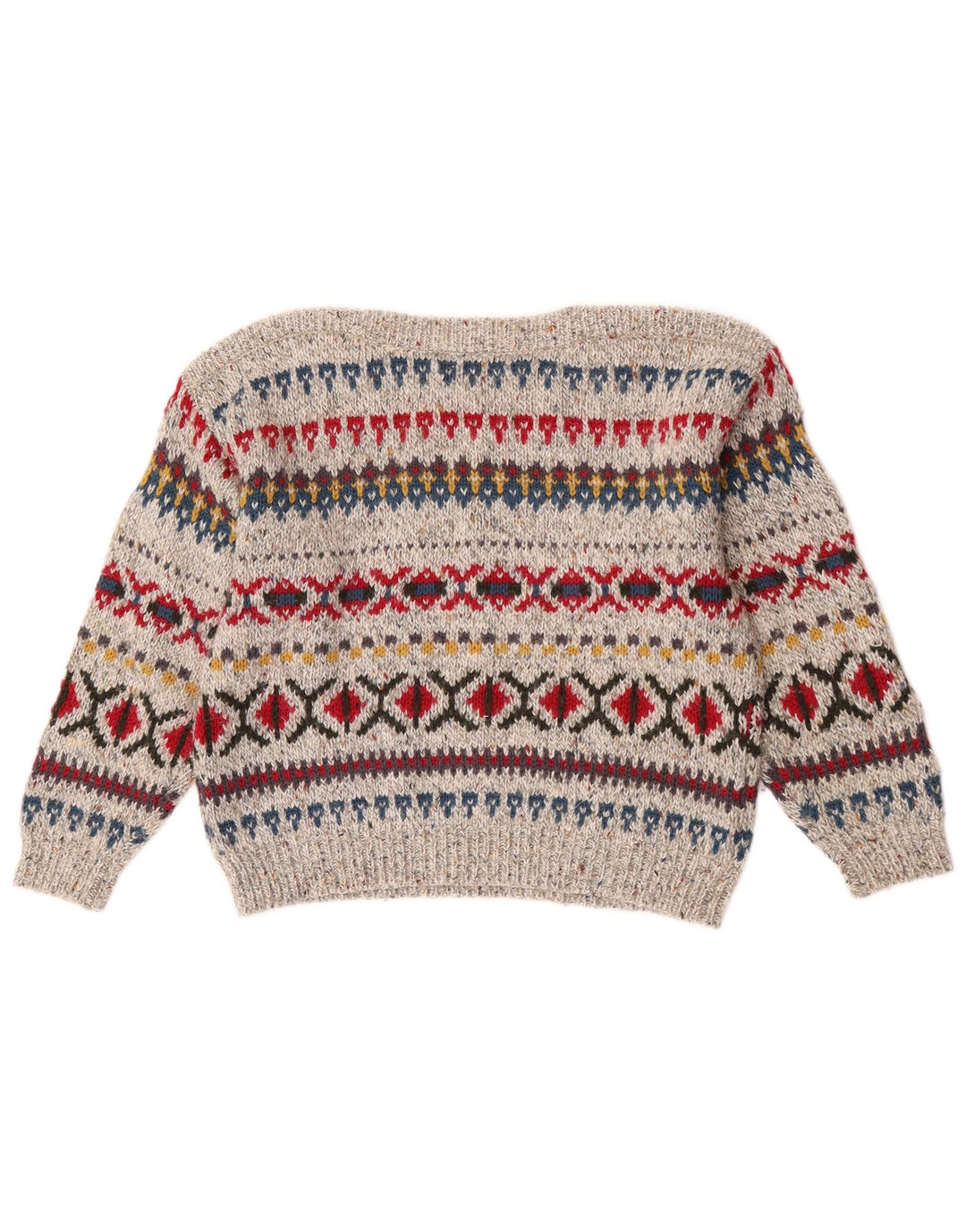 Mayon Suéter tipo jersey de gran tamaño con cuello barco para mujer EU 38 Gris medio Fair Isle