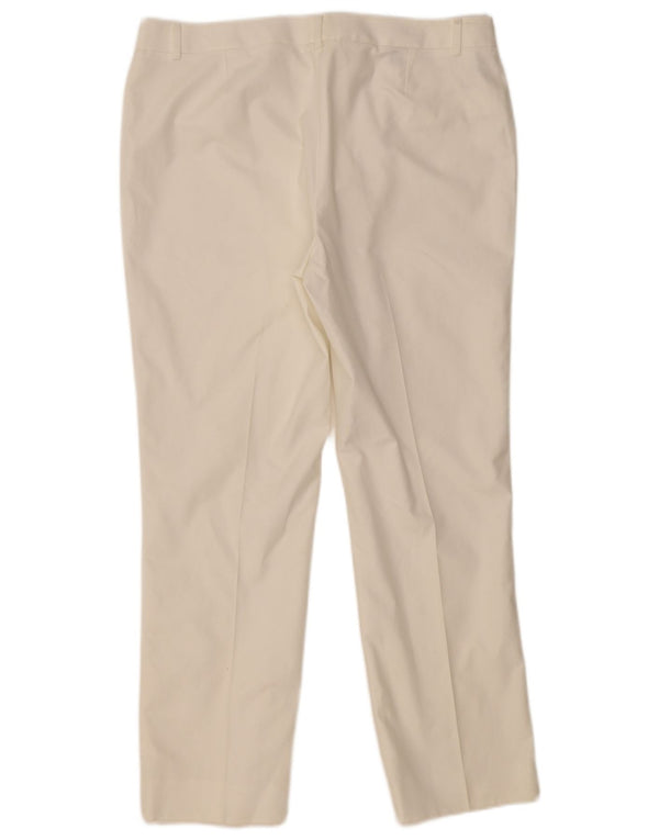 BROOKS BROTHERS Natalie Slim Pantalones Casuales para Mujer UK 18 XL W36 L29 Blanco