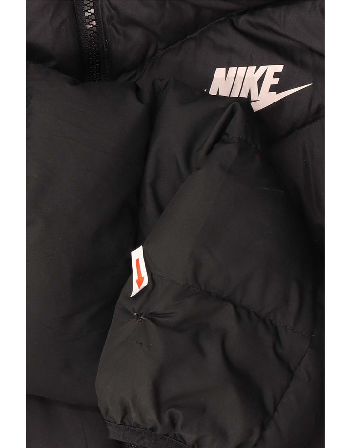Nike Chaqueta acolchada con capucha para hombre UK 38 Mediana Negro Poliéster