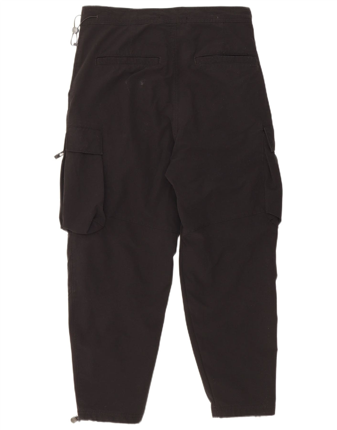 Zara Mens Crop Tapered Cargo Pantalones Medianos W32 L24 Negro