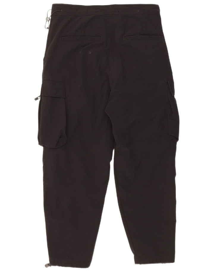 Zara Mens Crop Tapered Cargo Pantalones Medianos W32 L24 Negro