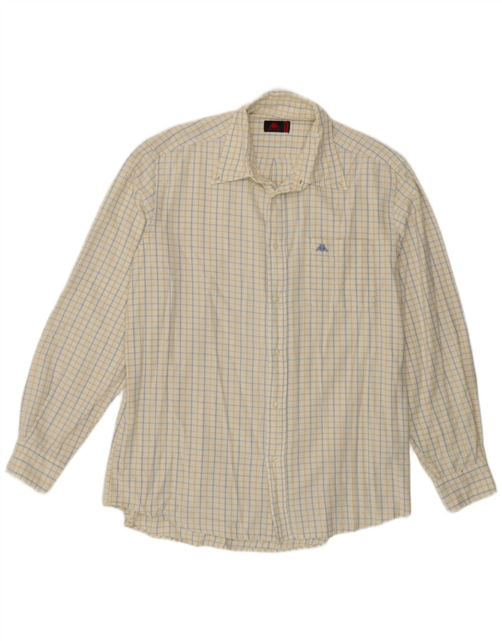 Camisa Kappa Hombre XL Off White Check Algodón