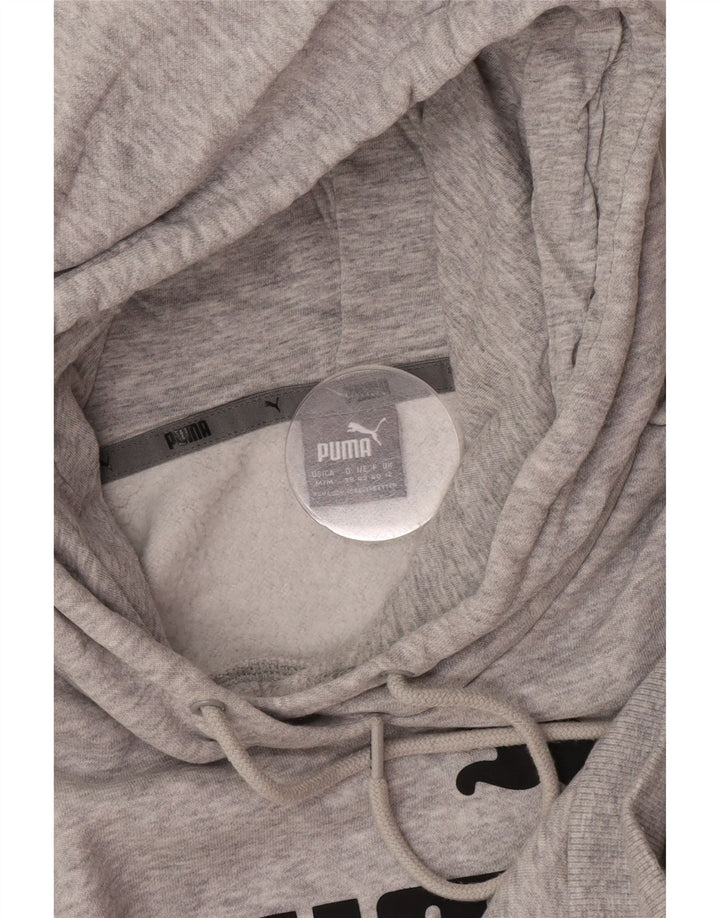 Puma Sudadera con capucha gráfica para mujer UK 12 Poliéster moteado gris medio