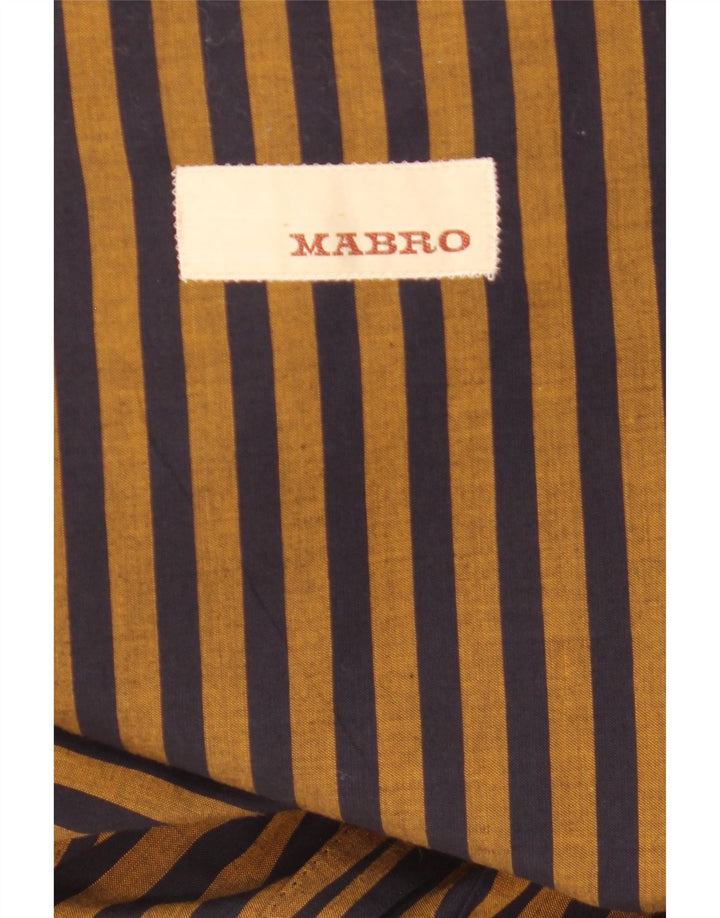 Mabro Chaqueta tipo blazer de 2 botones para hombre UK 38 Marrón medio Algodón a rayas