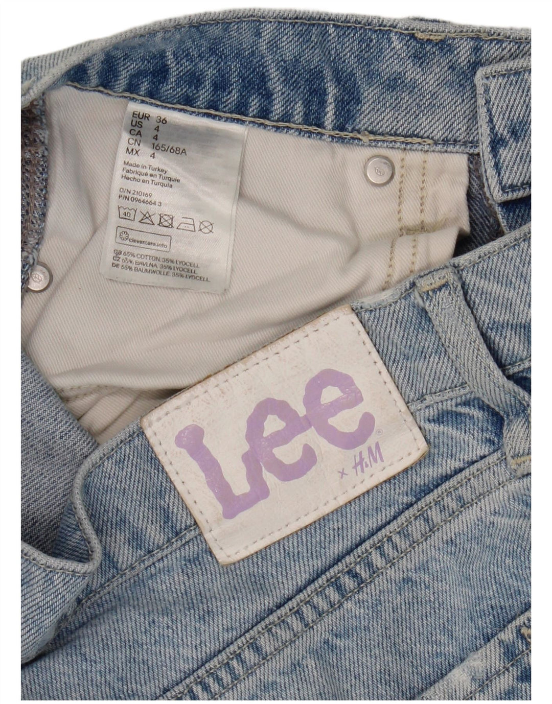 Lee Jeans rectos desgastados para mujer EU 36 Small W30 L30 Algodón azul