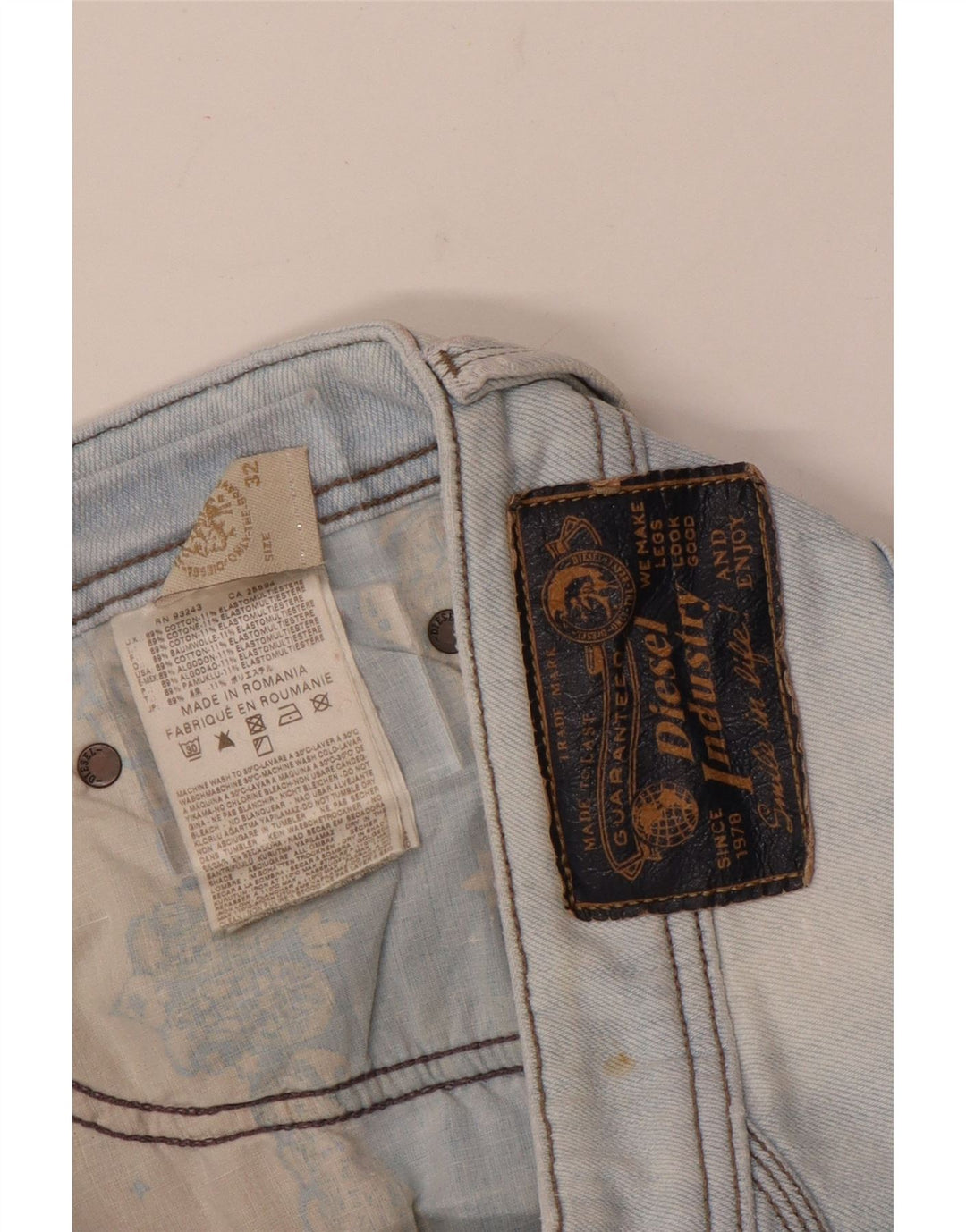 Diesel Vaqueros Rectos Hombre W32 L29 Azul