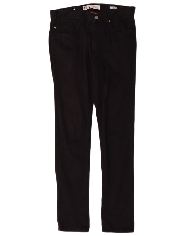 Zara Mens Skinny Casual Pantalones EU 38 Small W30 L30 Azul Marino Algodón