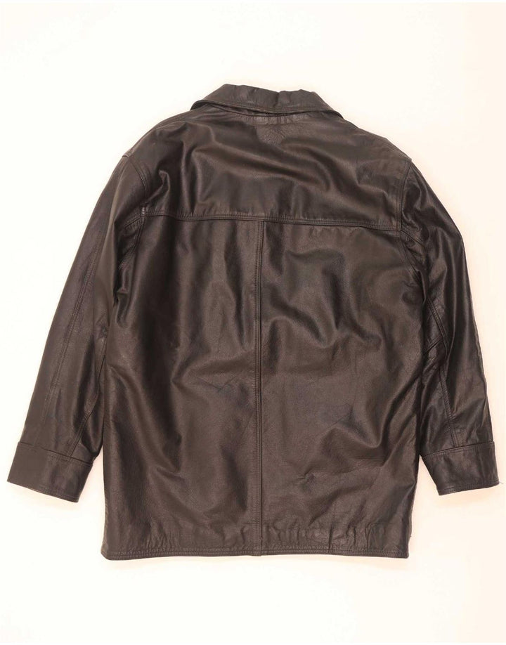 Shelter Bay Chaqueta de cuero para hombre UK 42 XL Negro