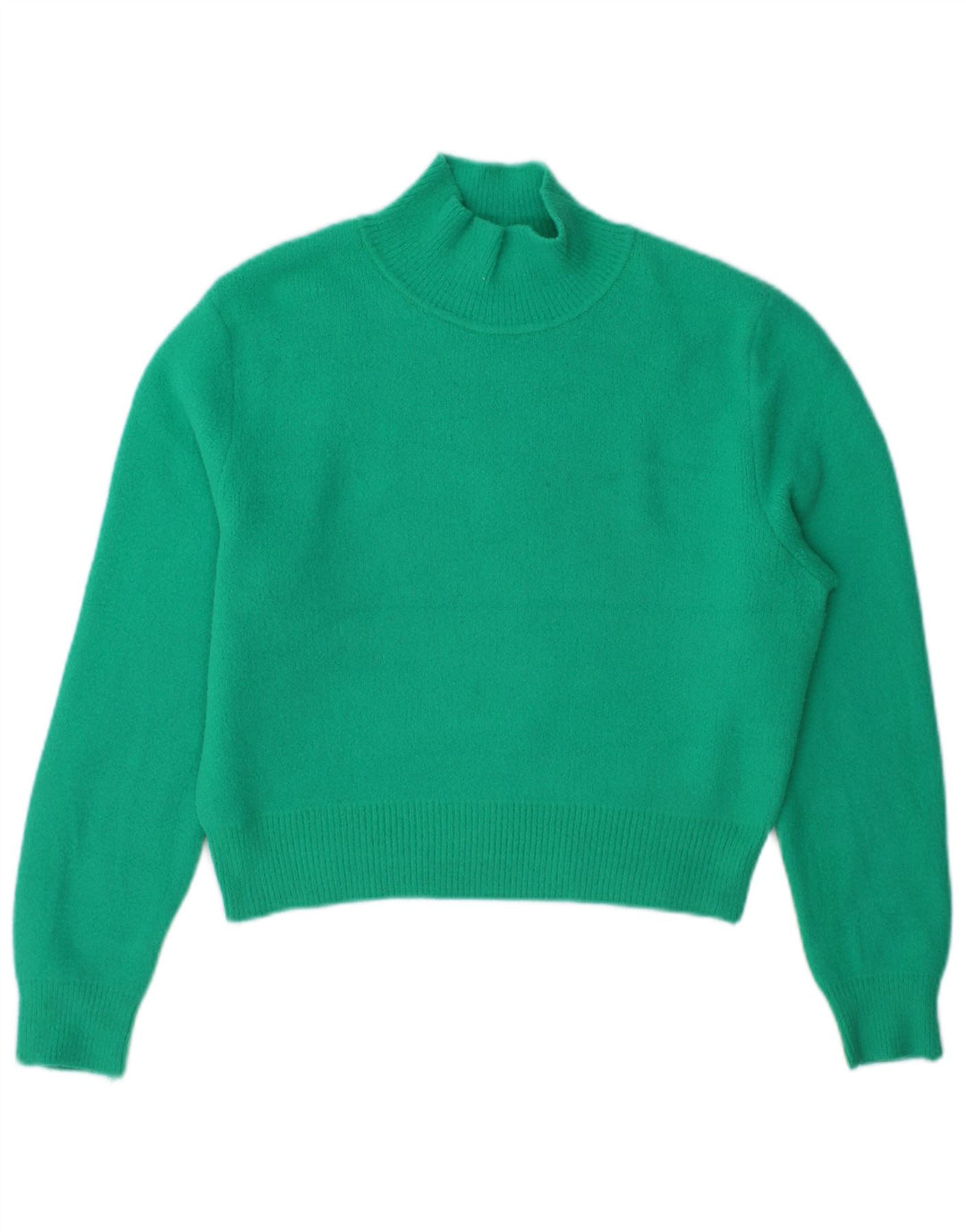 Zara Mujer Crop Turtle Neck Jumper Sweater UK 44 Verde Medio