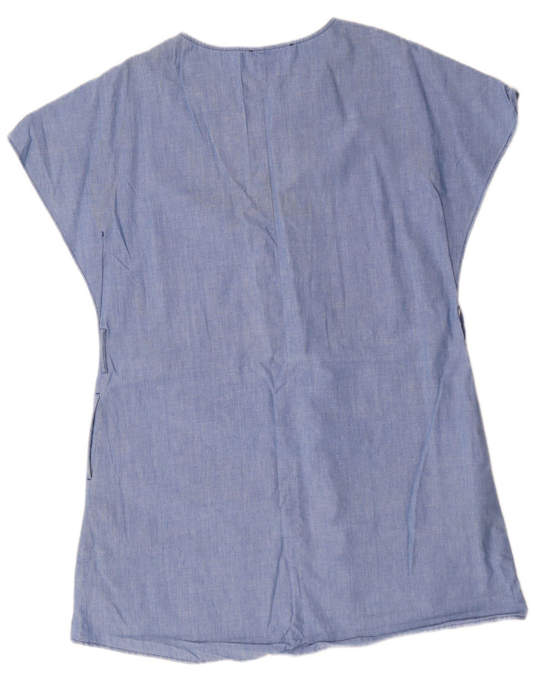 Zara Mujer Vestido Tent UK 44 Algodón Azul Medio