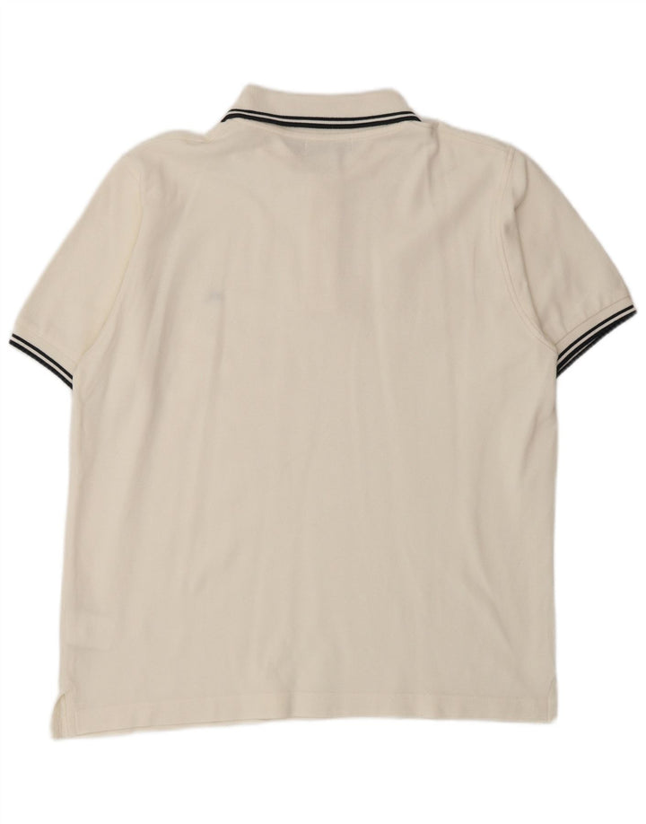 SEVENTY Polo para hombre de algodón blanco roto mediano
