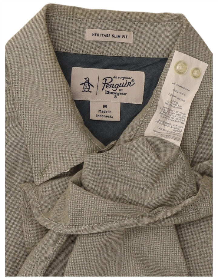 Camisa Penguin Heritage Slim Fit De Algodón Caqui Medio