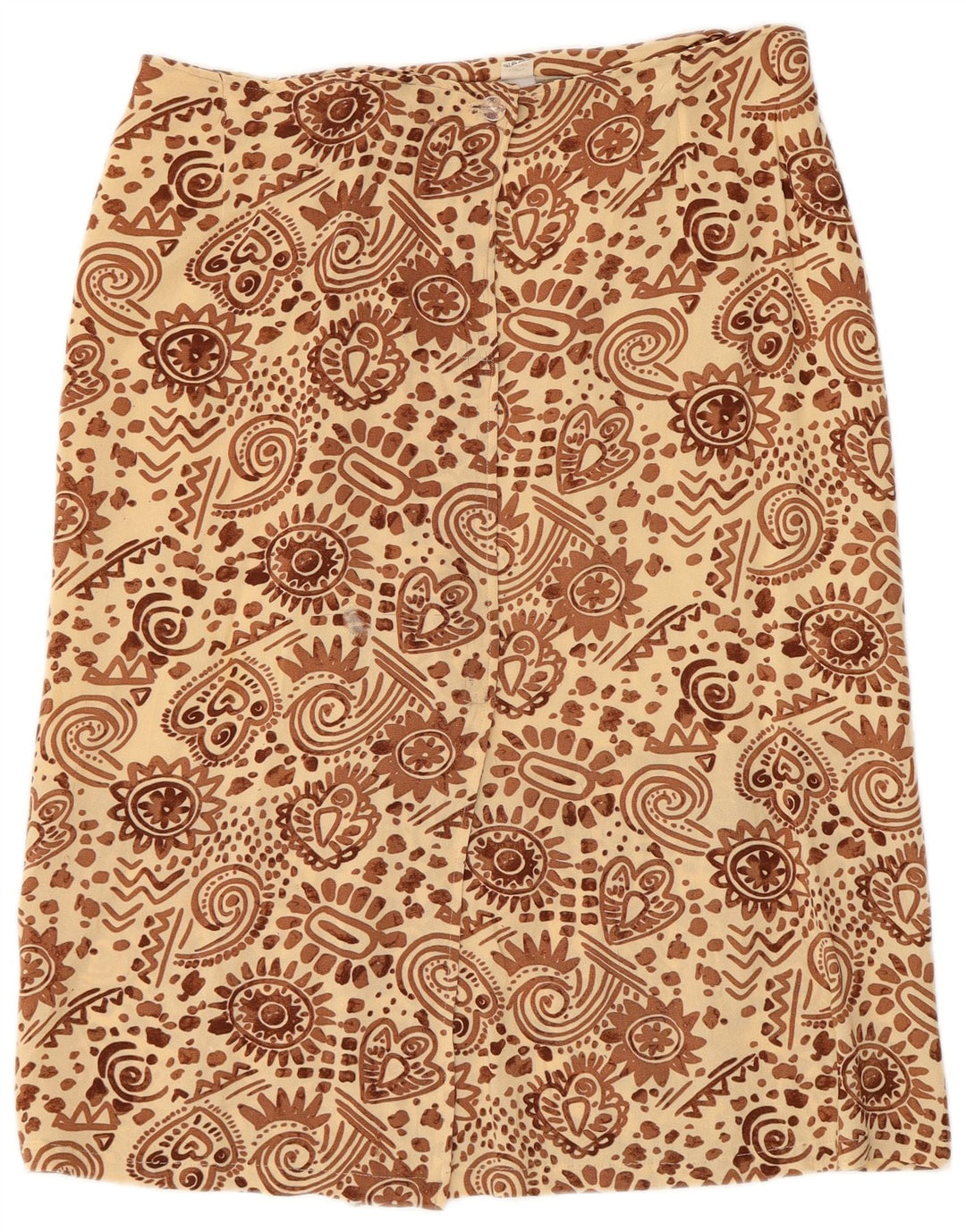 Falda recta vintage para mujer W32 Viscosa paisley beige grande
