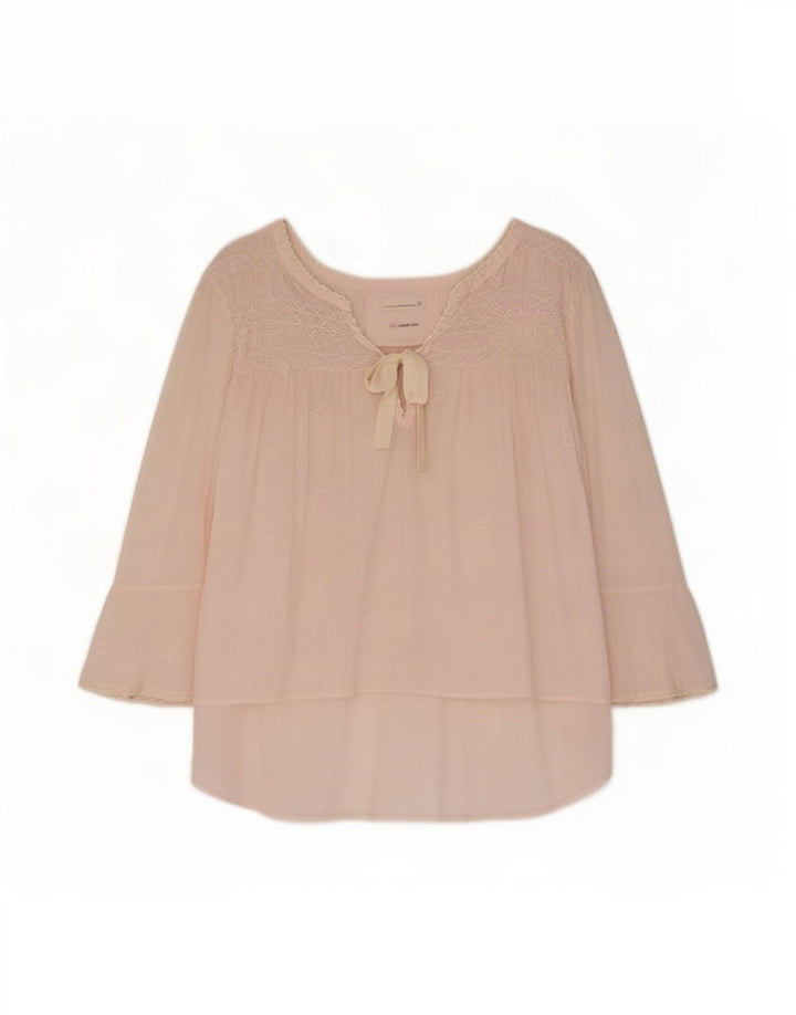 Odd Molly Top transparente de manga larga con lazo frontal para mujer UK 42 Rosa mediano
